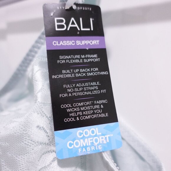 NEW Bali Double Support Spa Closure Wireless Bra Aqua Size 36C 3372 - Picture 5 of 5
